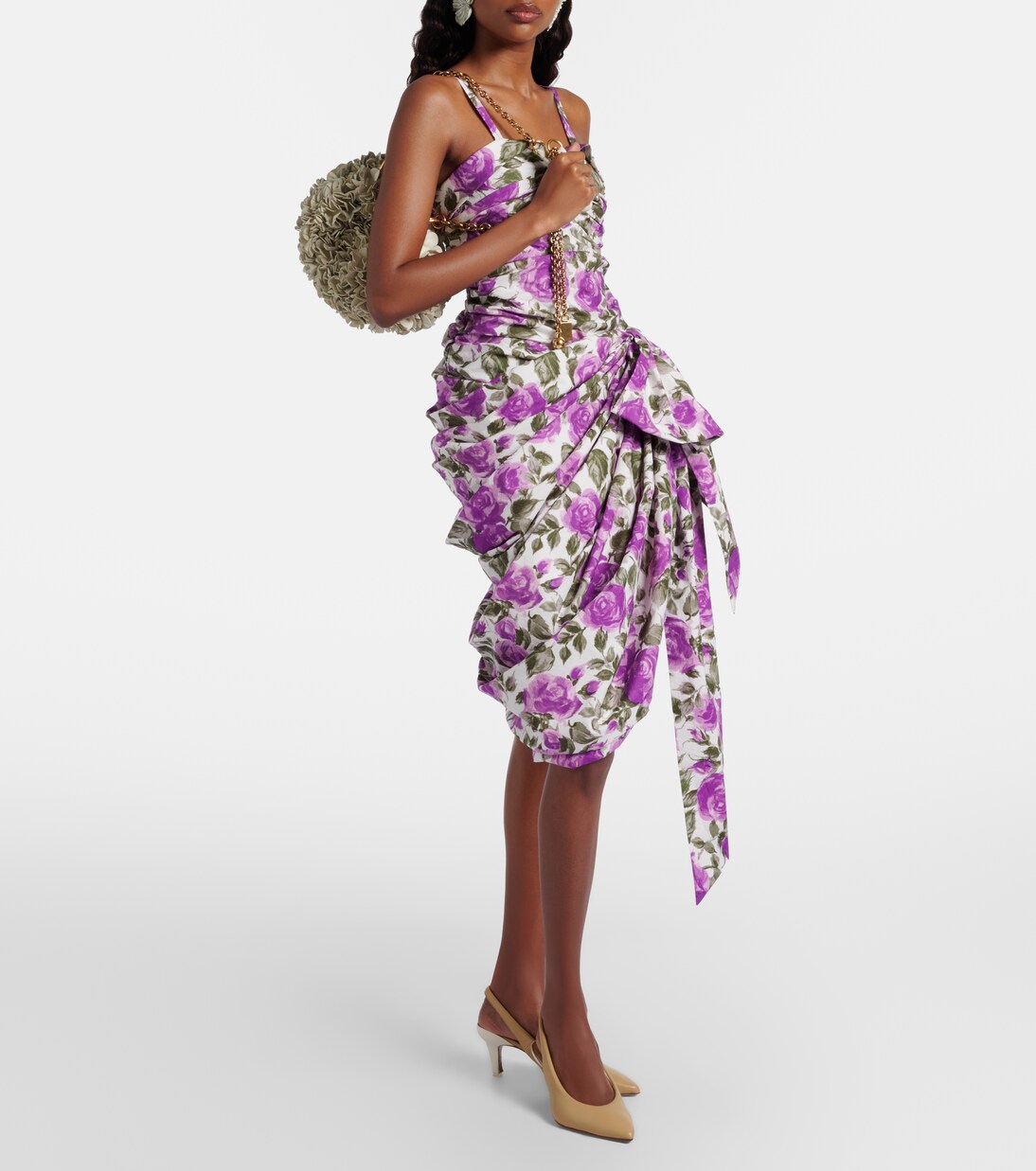 Chloé Plissé floral leather shoulder bag | Chloé