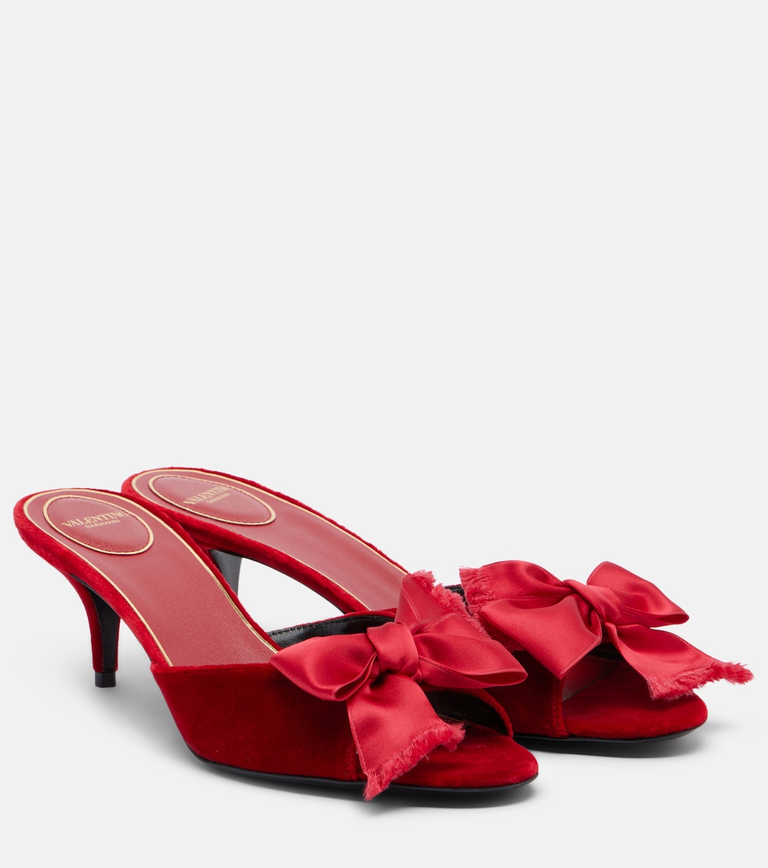 Marie A bow-detail velvet mules  | Valentino Garavani