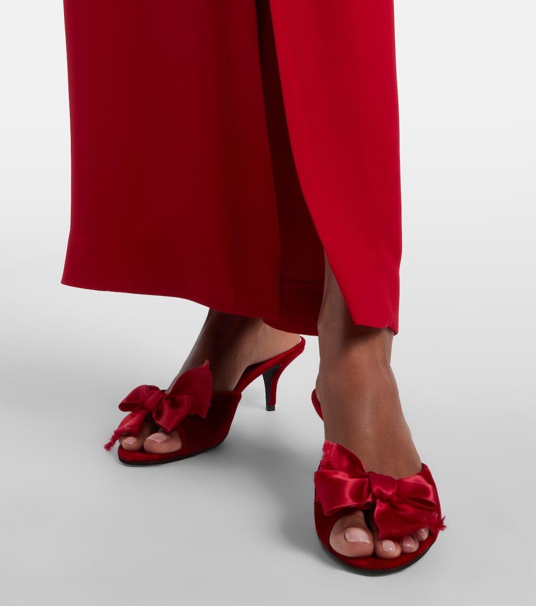 Marie A bow-detail velvet mules  | Valentino Garavani