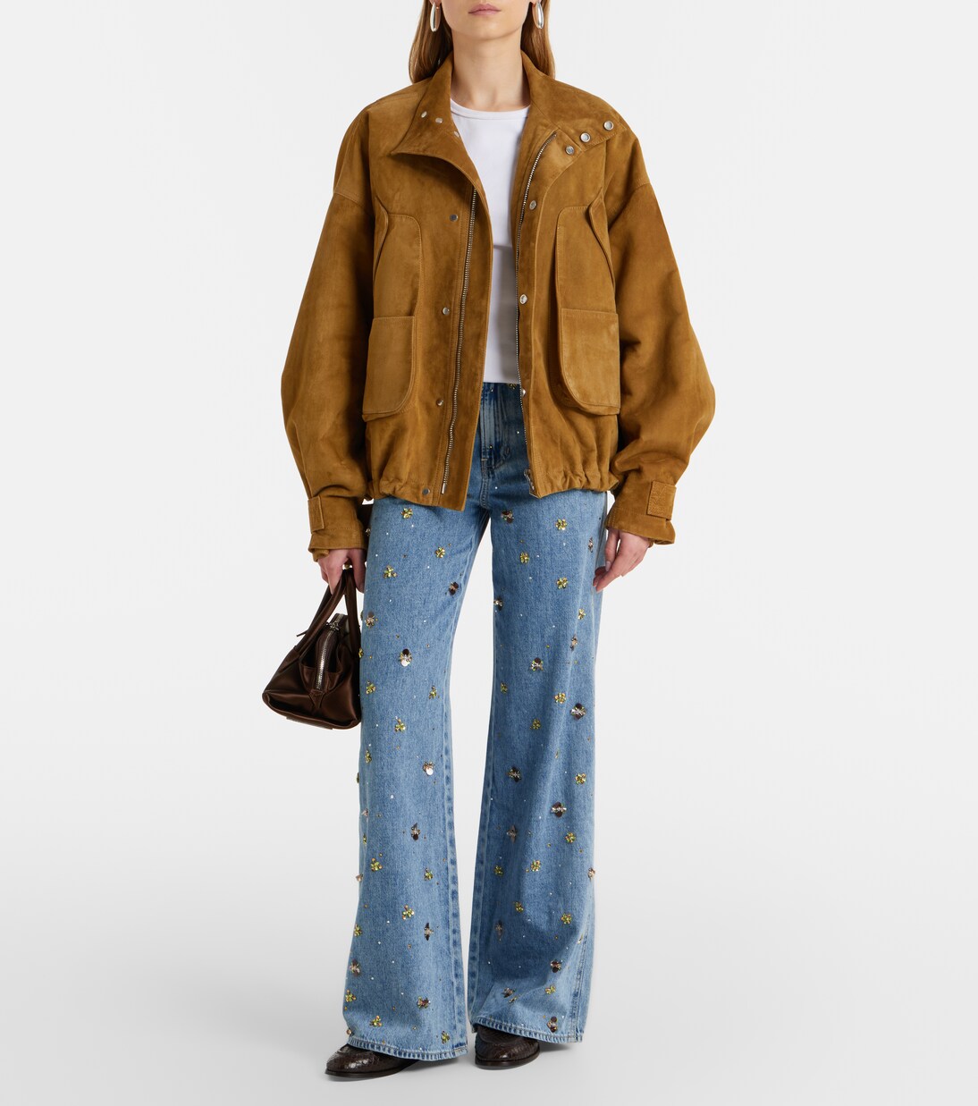 Kasey embellished wide-leg jeans | Veronica Beard