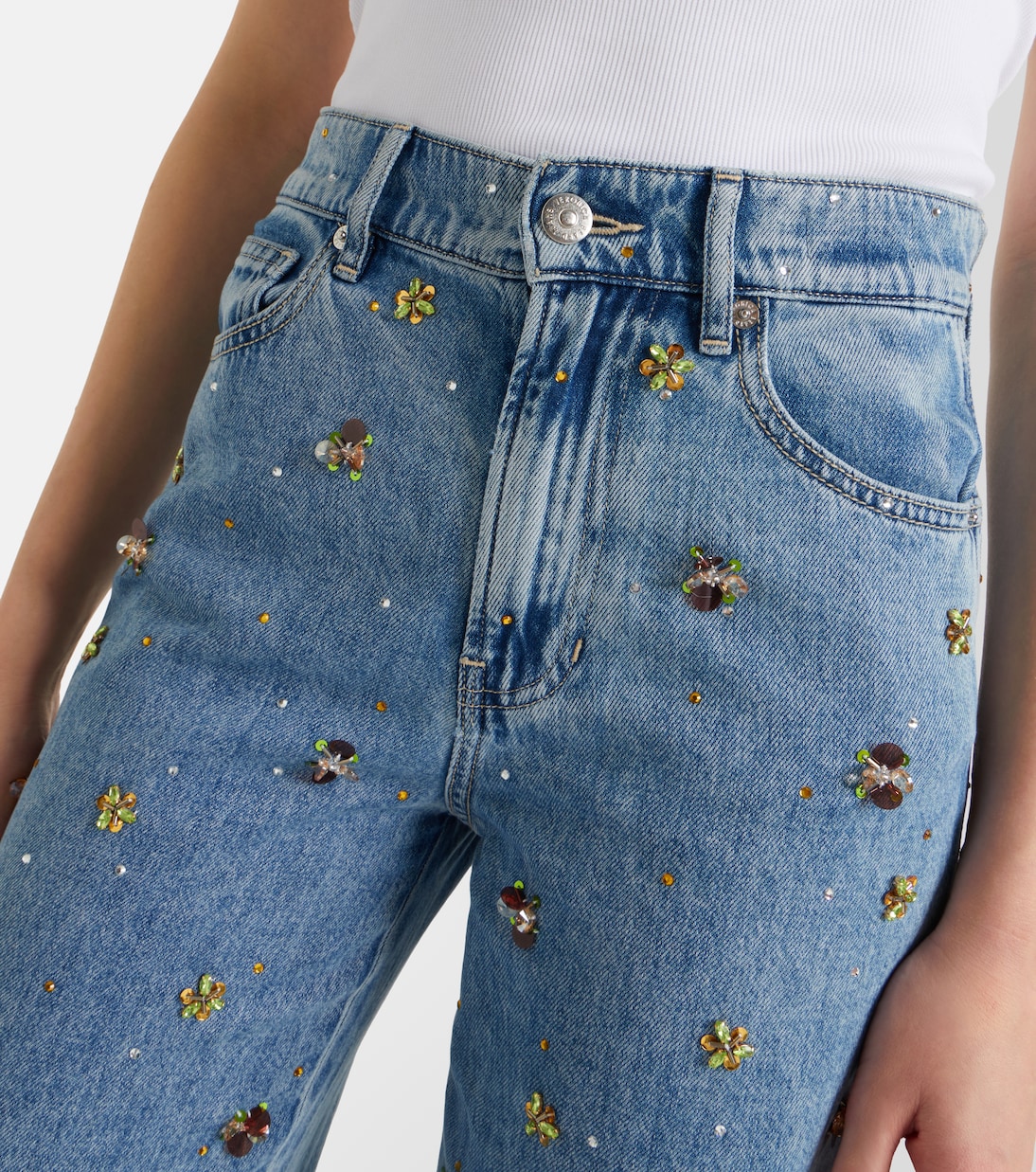 Kasey embellished wide-leg jeans | Veronica Beard