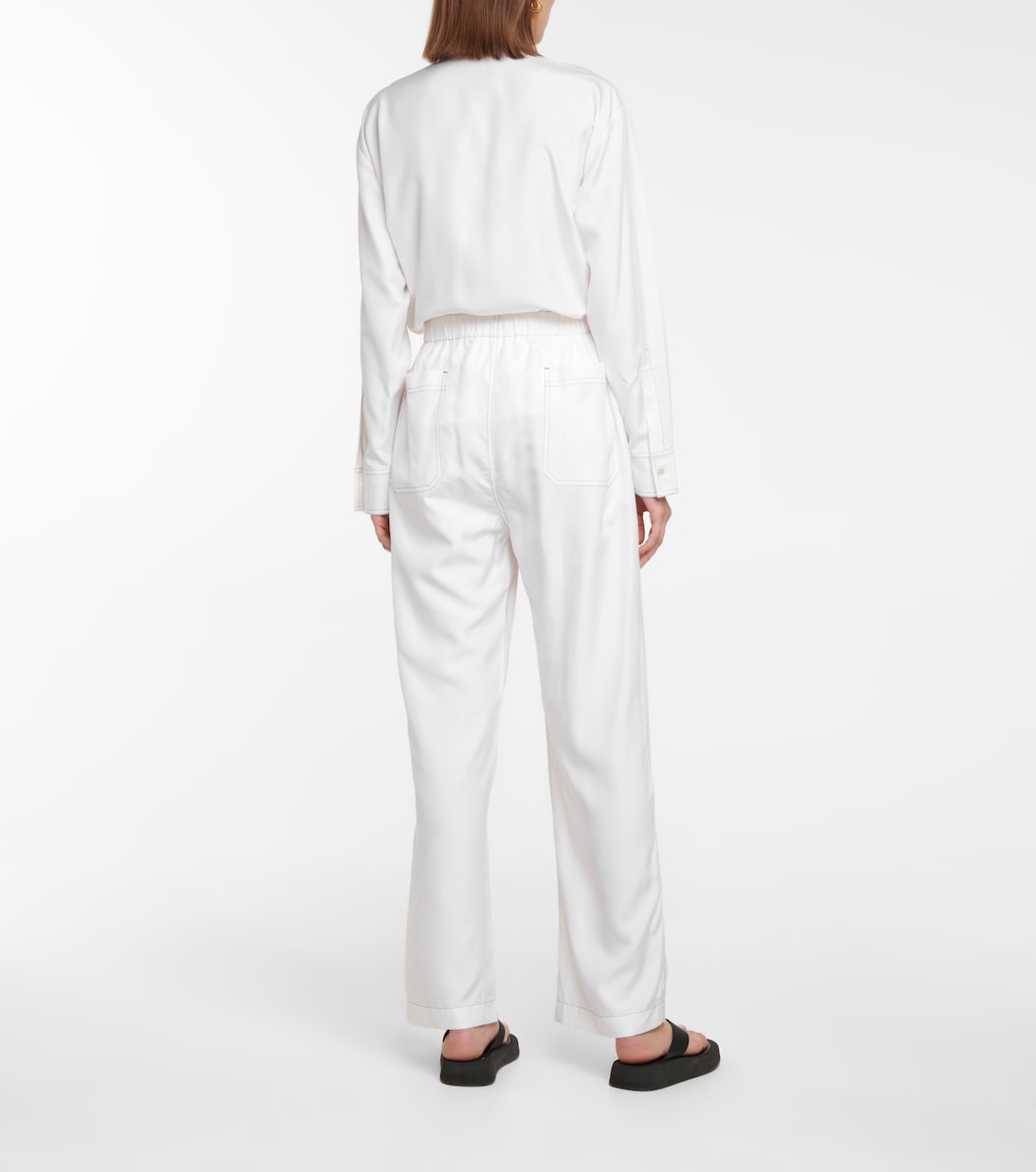 Release 07 high-rise straight silk pants | Wardrobe.NYC