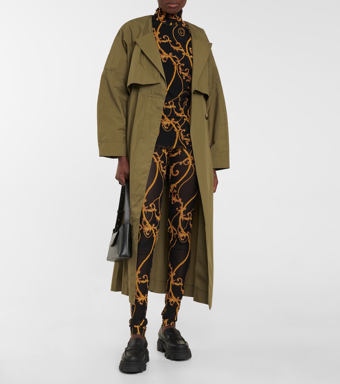 Printed mesh turtleneck top | Ganni