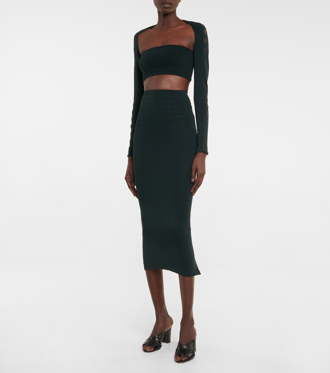 Gonna midi in tessuto tecnico | Alaïa