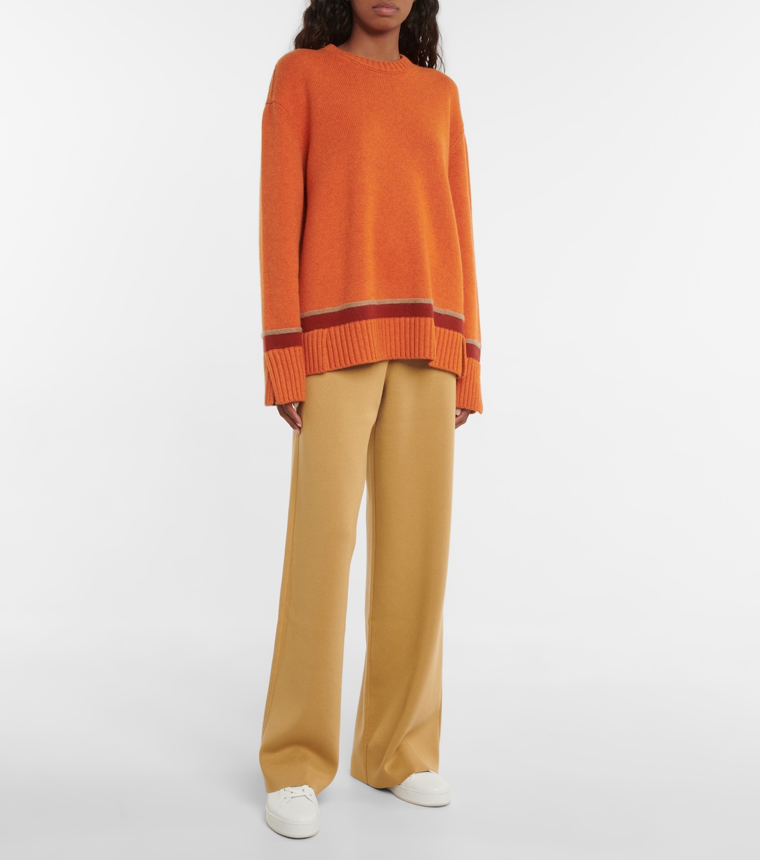 High-rise cotton and silk pants | Loro Piana