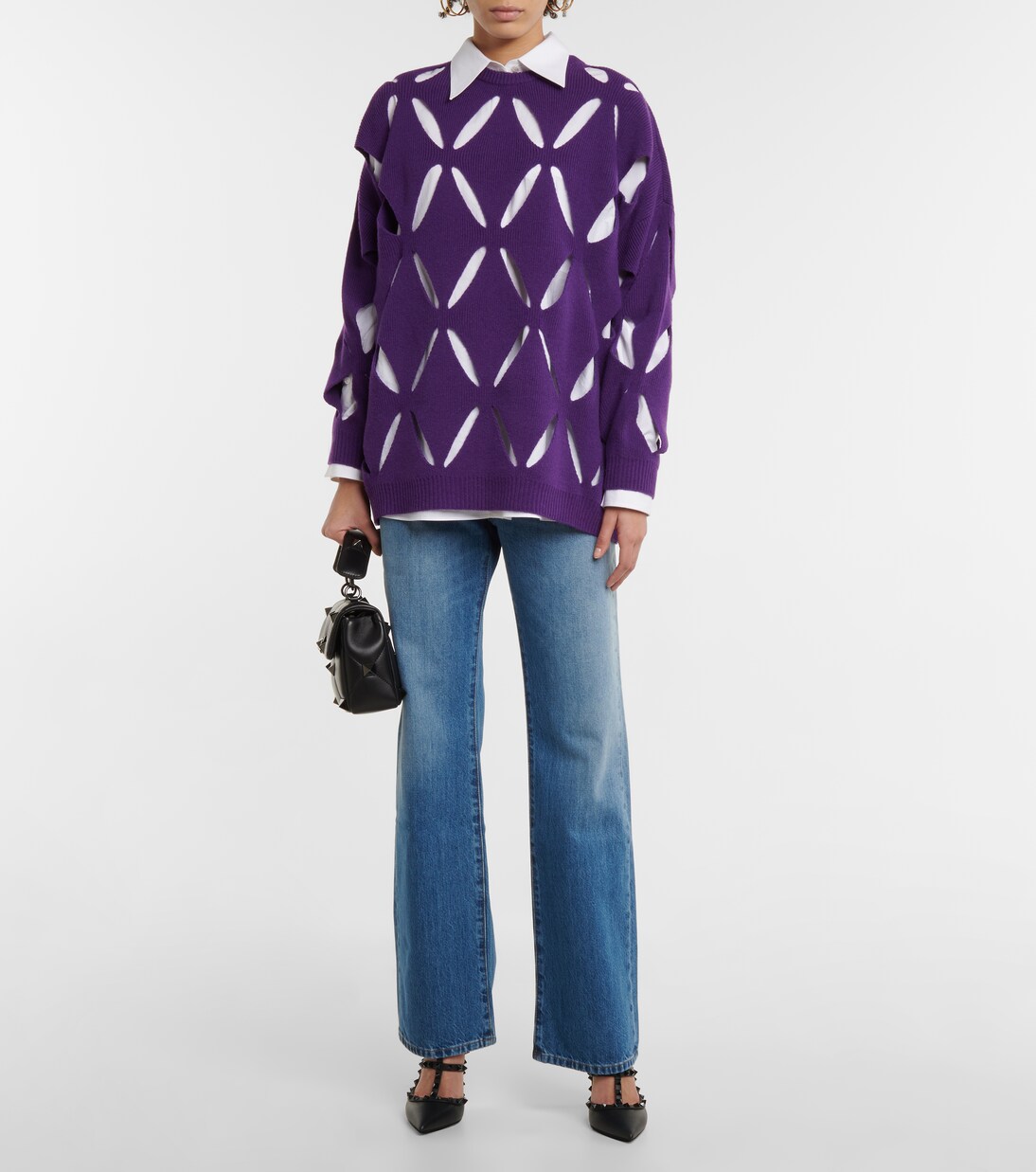Pullover in lana vergine con cut-out | Valentino