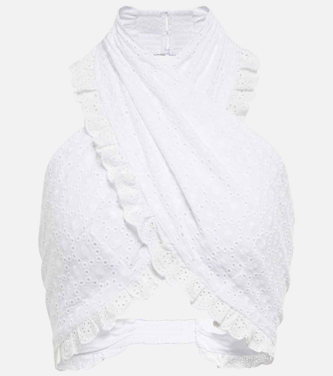 Leanna halterneck cotton crop top | Caroline Constas
