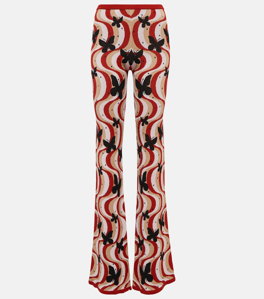 Pantalon évasé à taille haute imprimé | Alessandra Rich