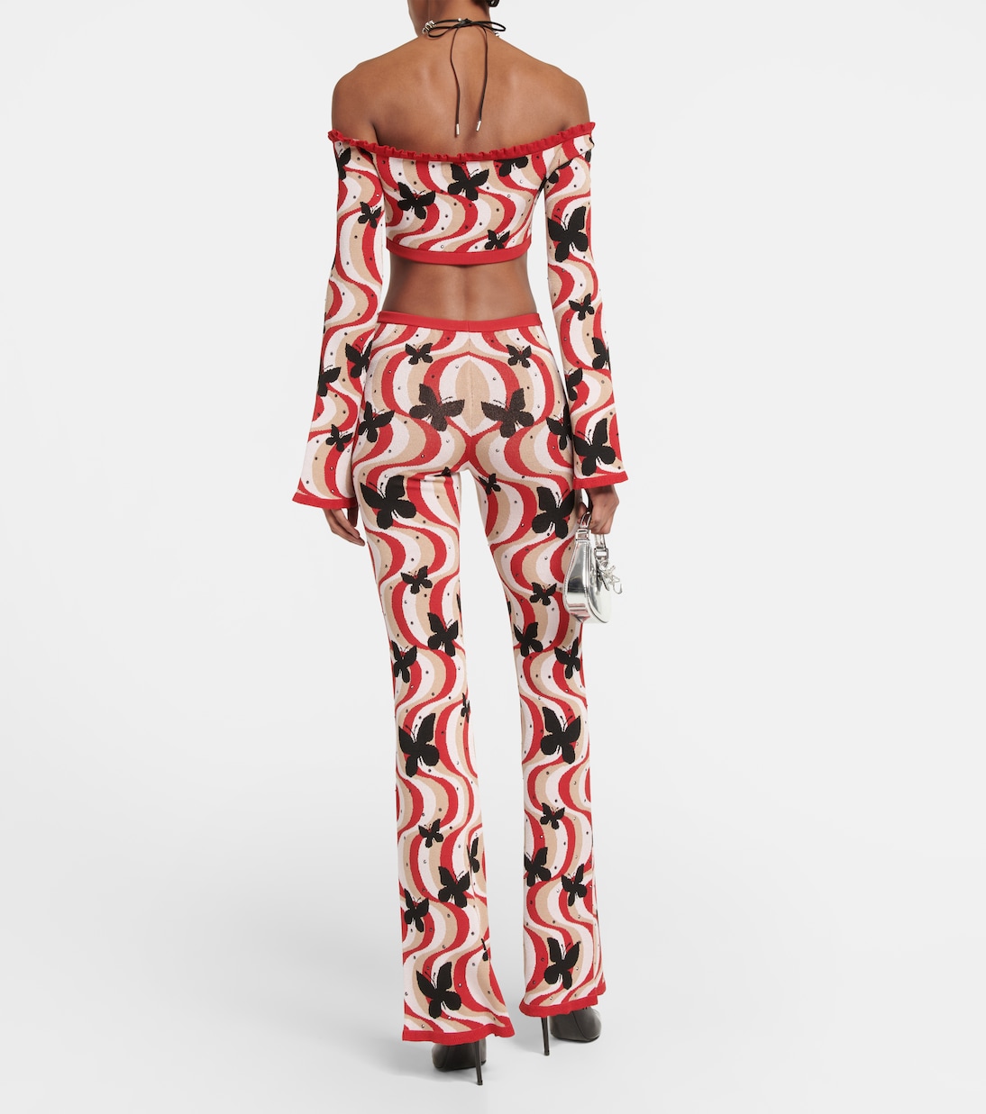 Pantalon évasé à taille haute imprimé | Alessandra Rich