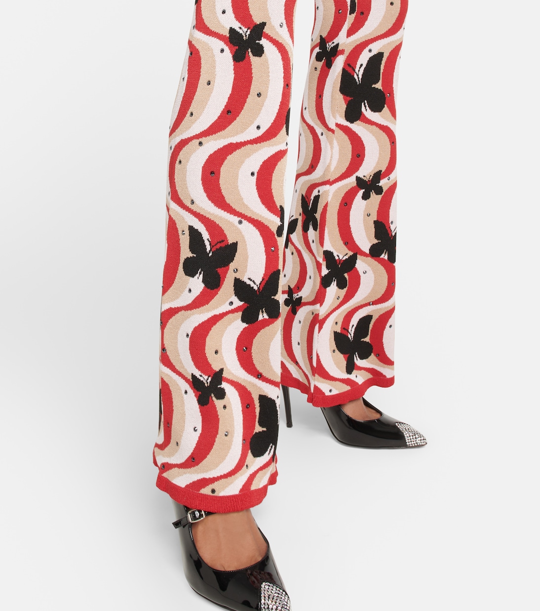 Pantalon évasé à taille haute imprimé | Alessandra Rich