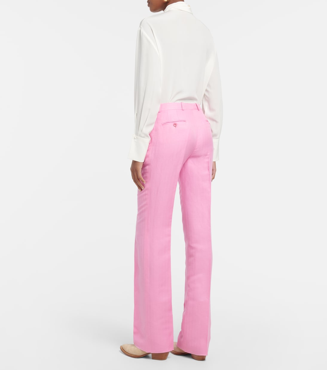 Pantalones rectos de lino y seda | Etro