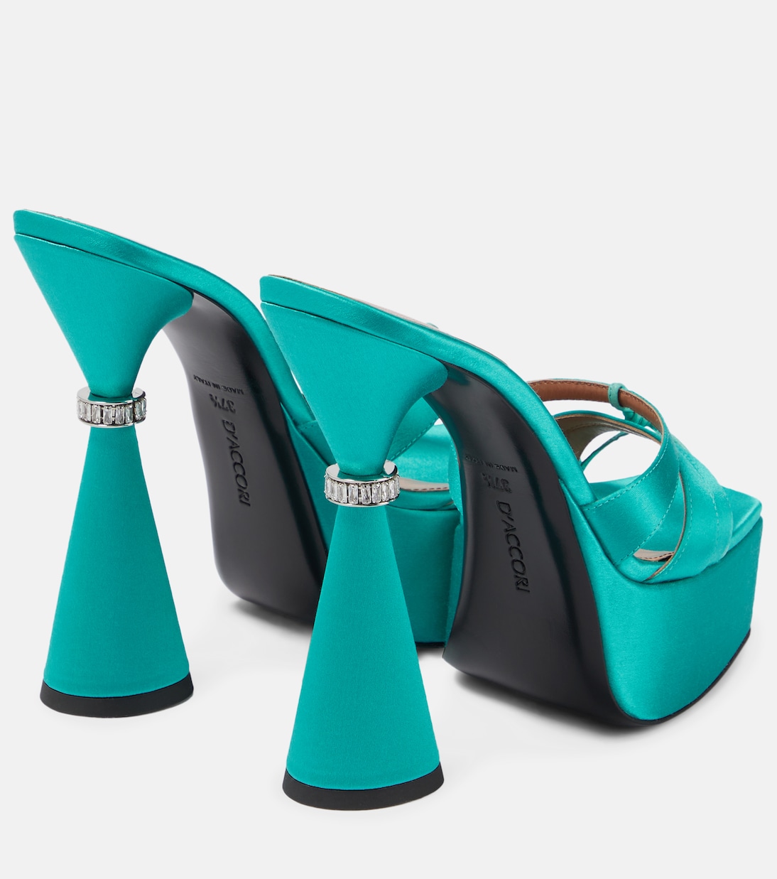 Sienna satin platform mules | D'Accori