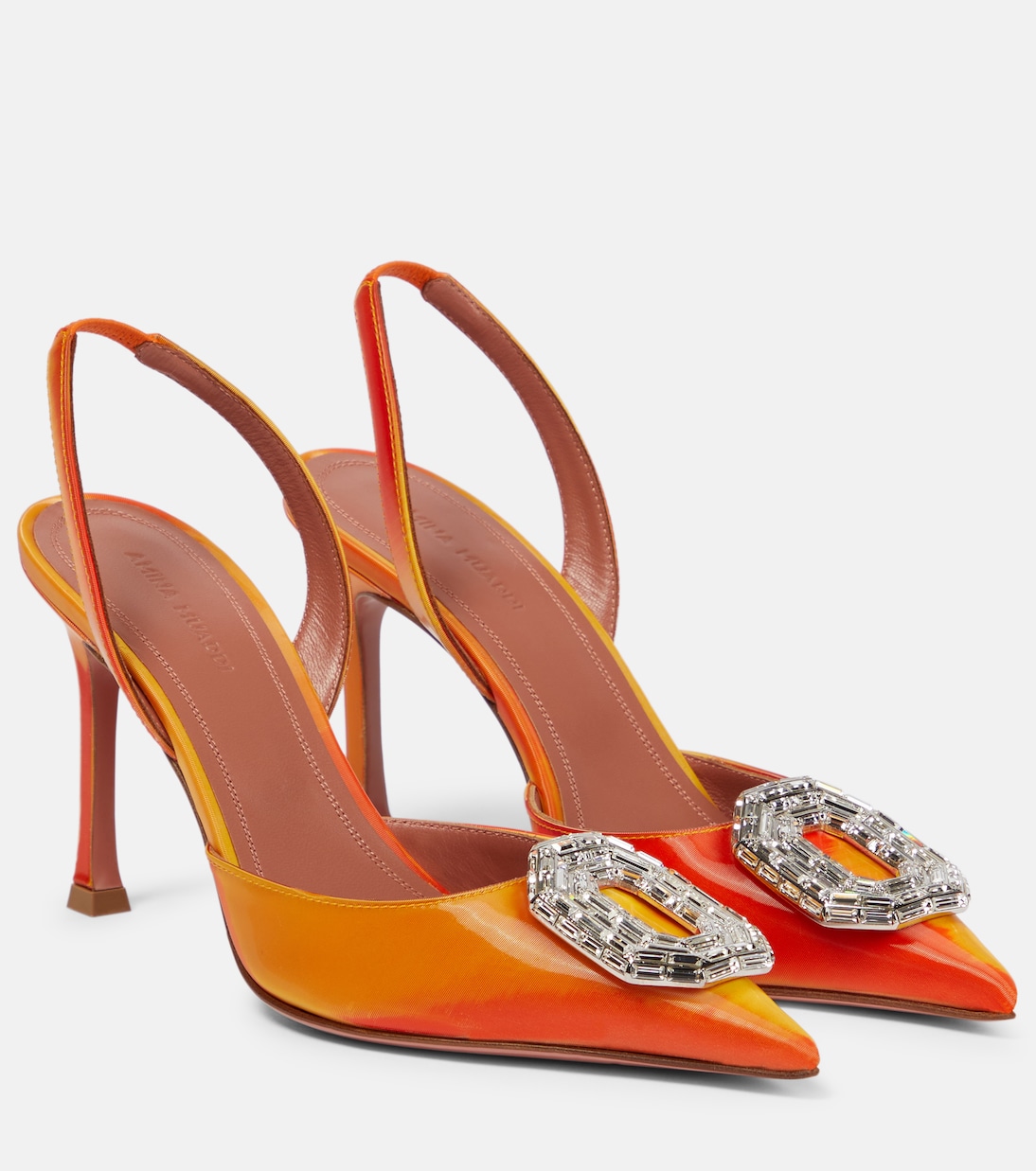Pumps slingback Camelia 90 in PVC | Amina Muaddi
