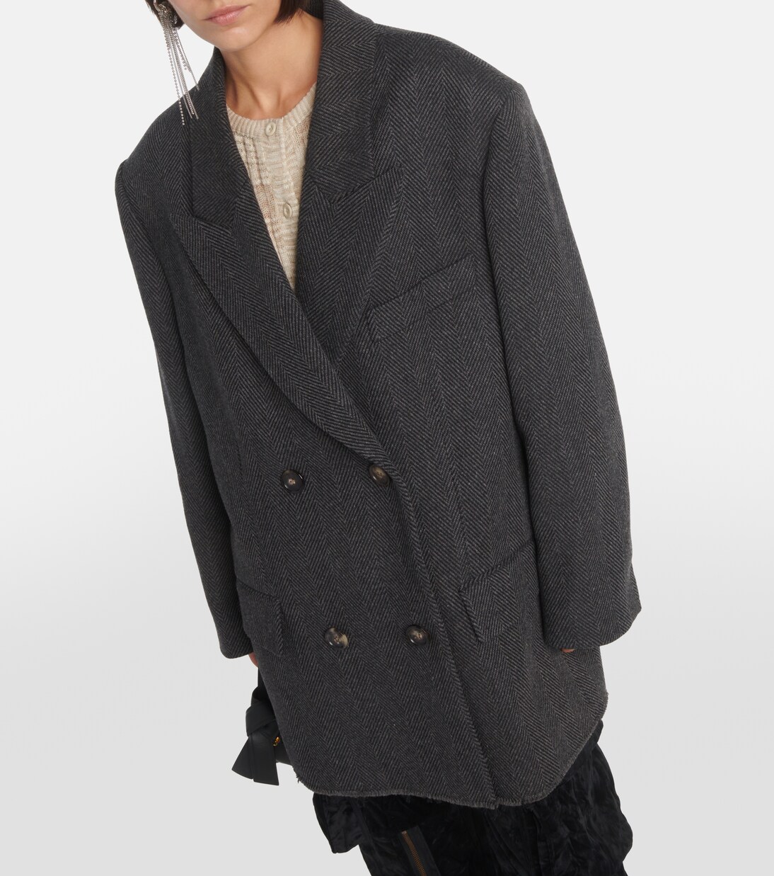 Herringbone wool-blend jacket in grey - Acne Studios | Mytheresa