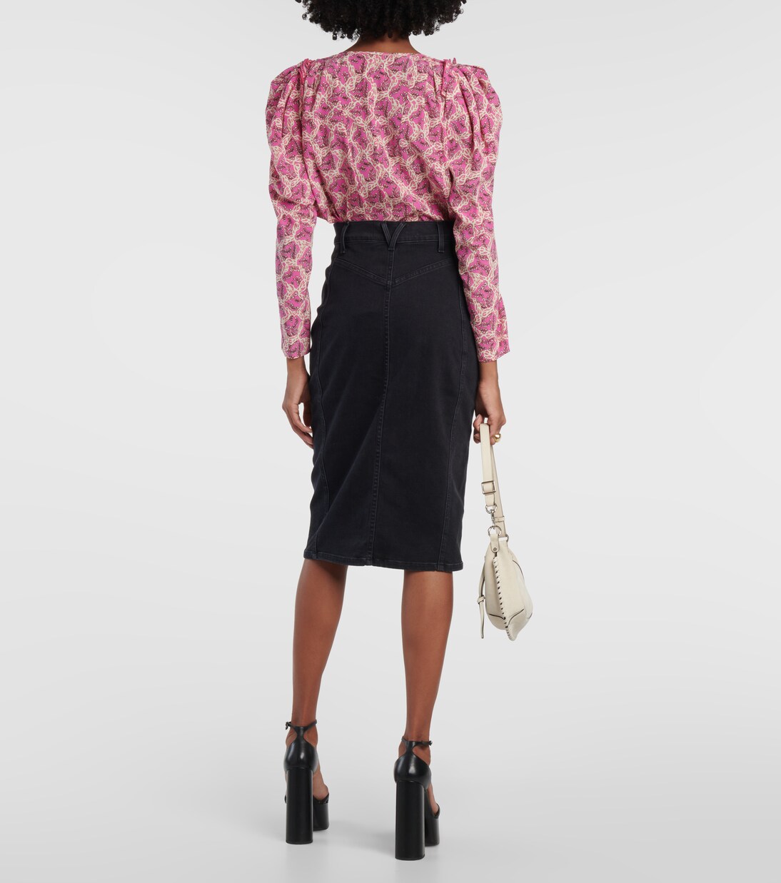 Falda midi Herron en denim | Veronica Beard
