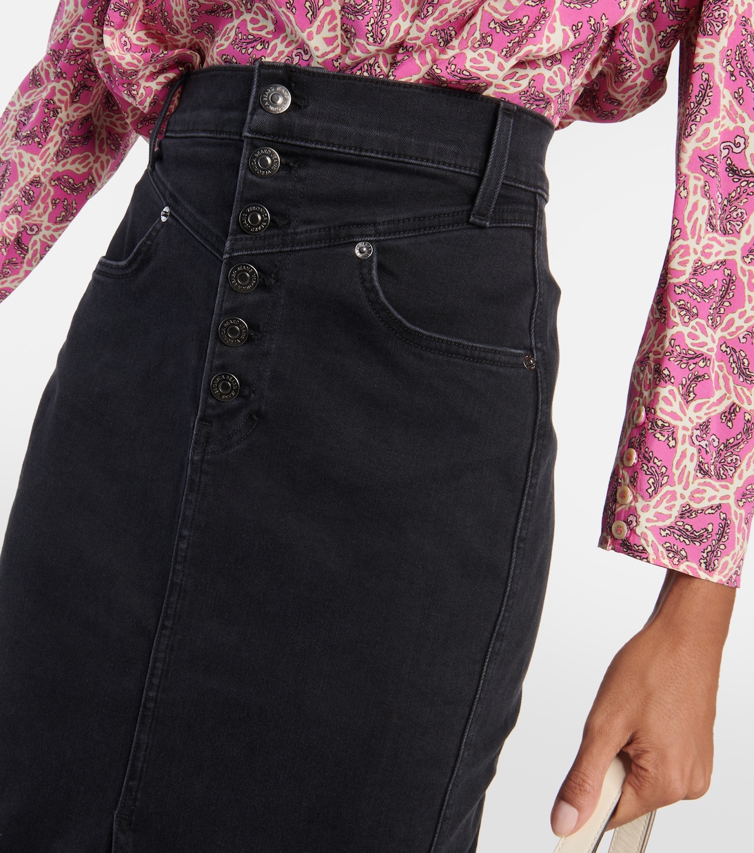 Falda midi Herron en denim | Veronica Beard