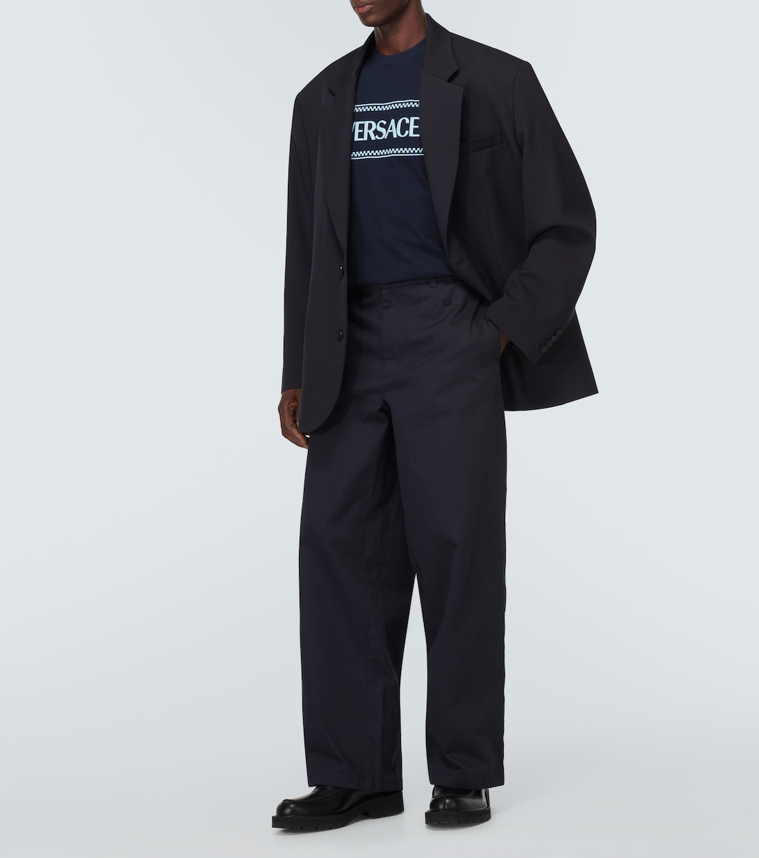 Logo embroidered cotton jersey T-shirt | Versace