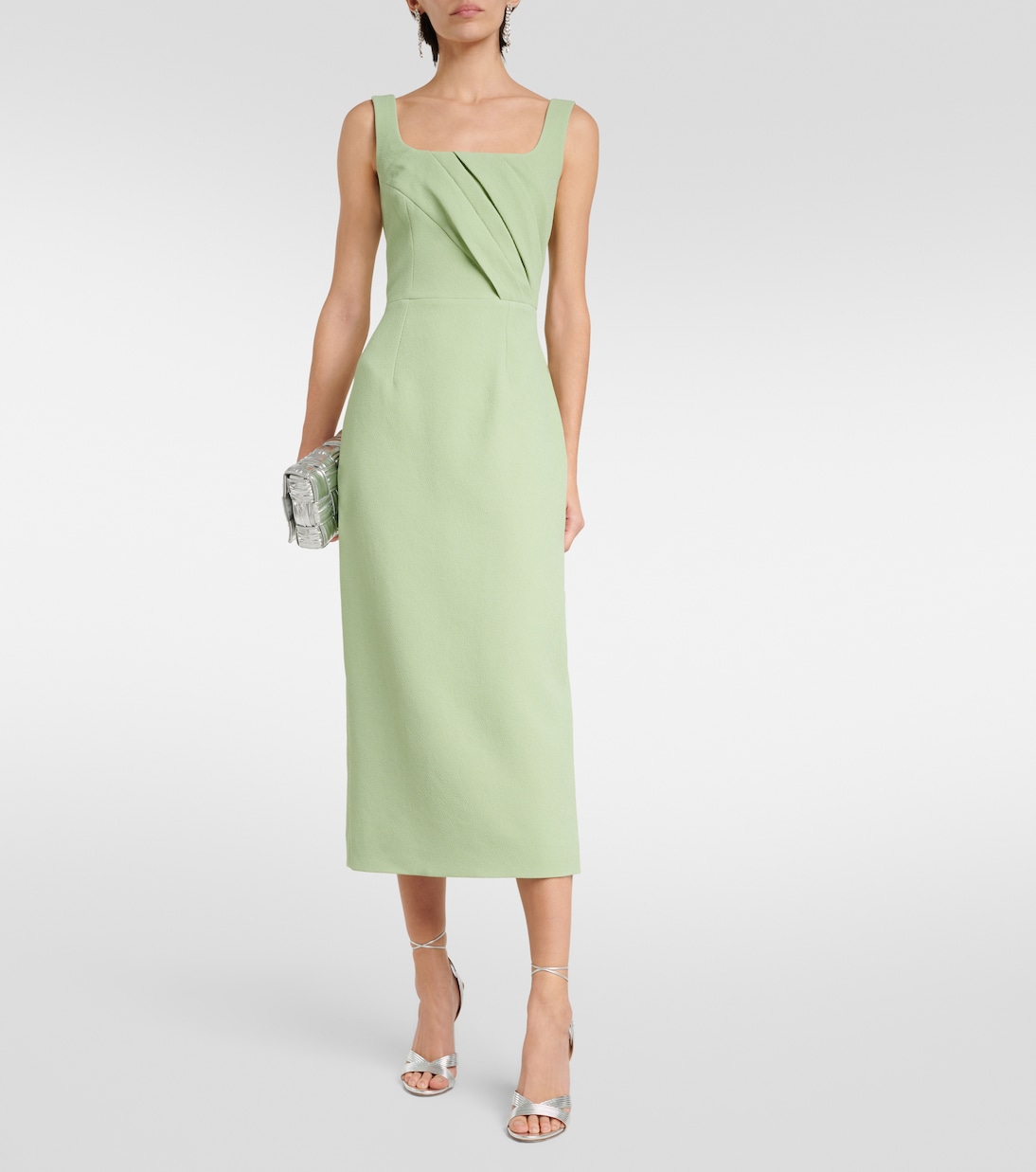 Vestido midi Arina de crepé plisado | Emilia Wickstead
