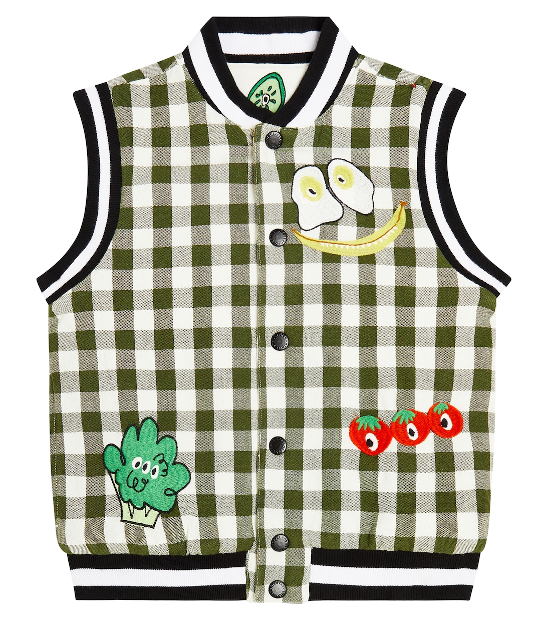Chaleco de algodón a cuadros con aplique | Stella McCartney Kids