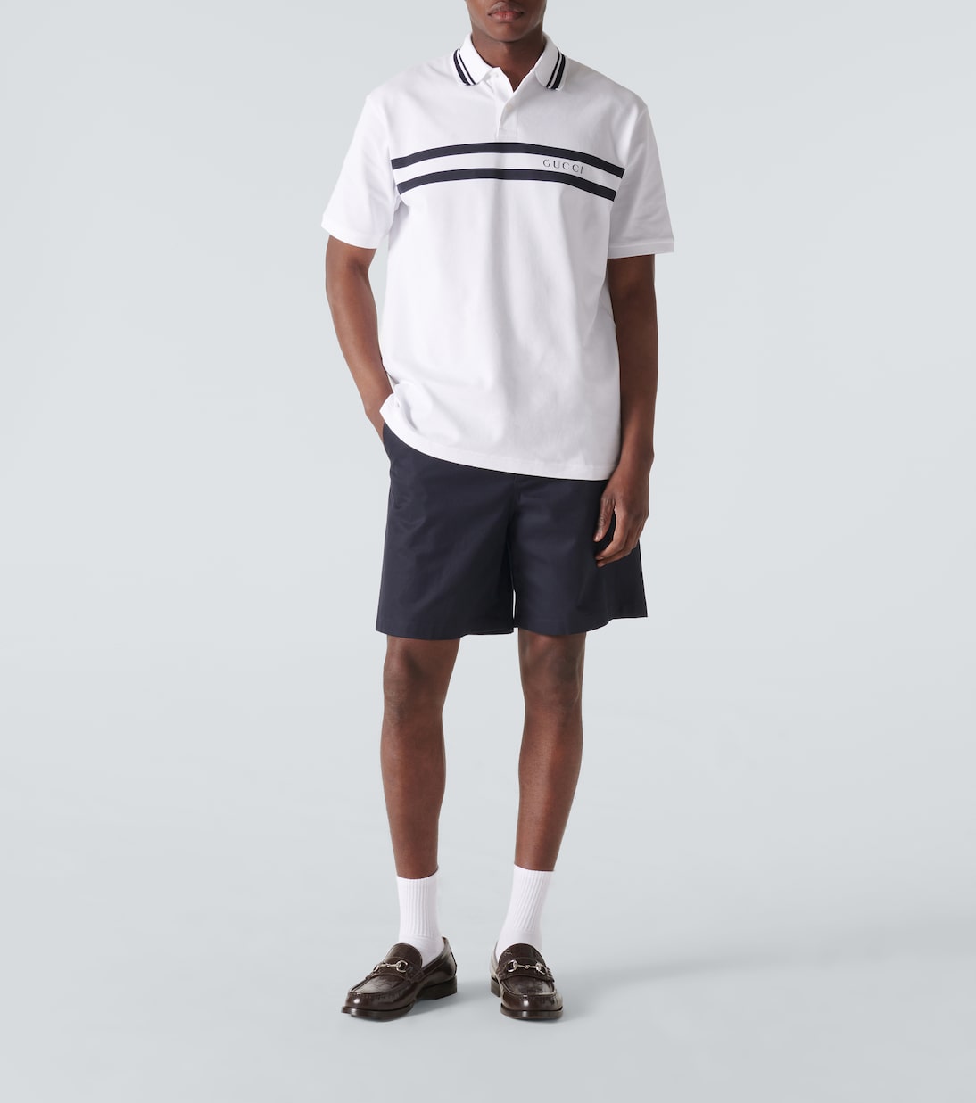 Polo en coton mélangé à logo | Gucci