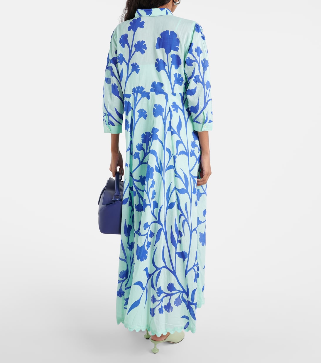 Vestido largo de algodón estampado | Juliet Dunn