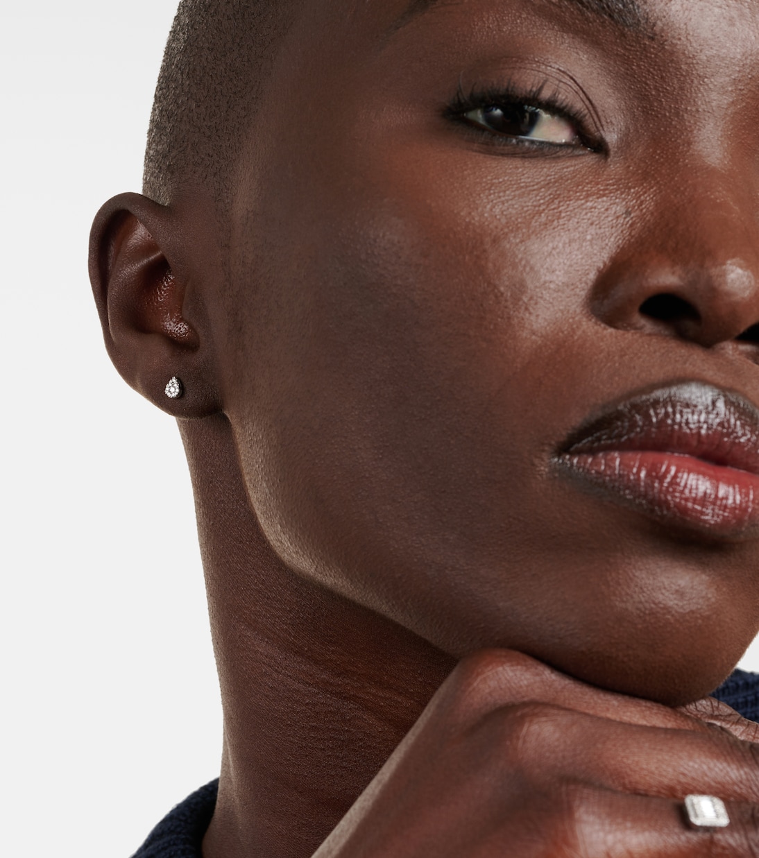 Boucle d'oreille unique Piercing en or blanc 18 ct et diamants | Persée