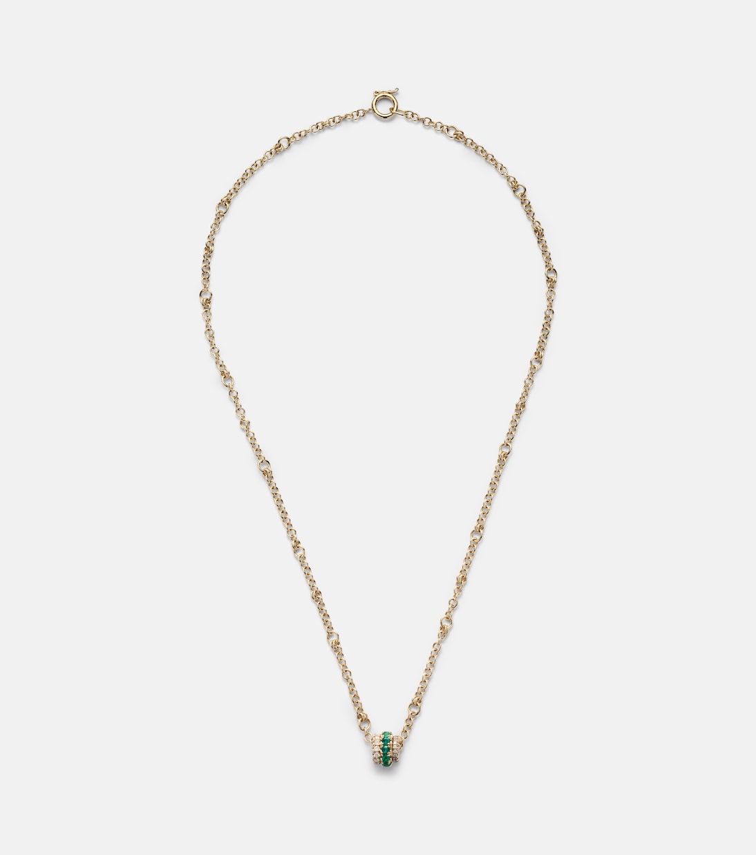 Collier Gravity en or 18 ct, diamants et émeraudes | Spinelli Kilcollin