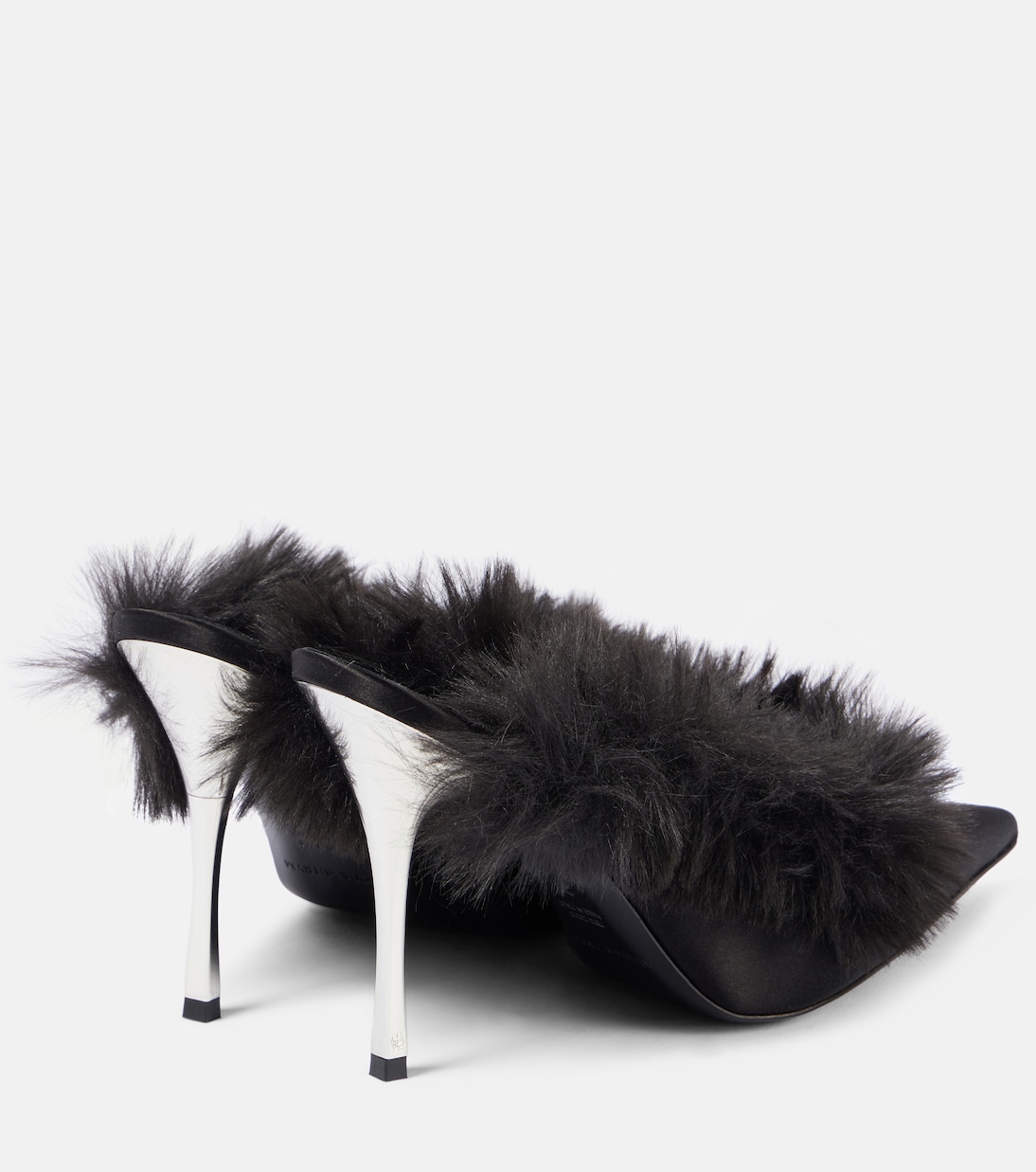 Mules aus Satin mit Faux Shearling | Magda Butrym