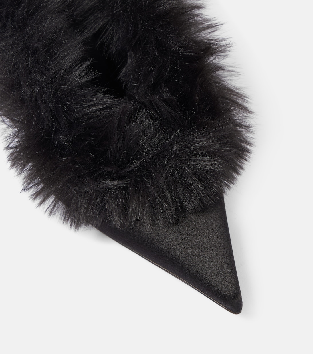 Mules aus Satin mit Faux Shearling | Magda Butrym