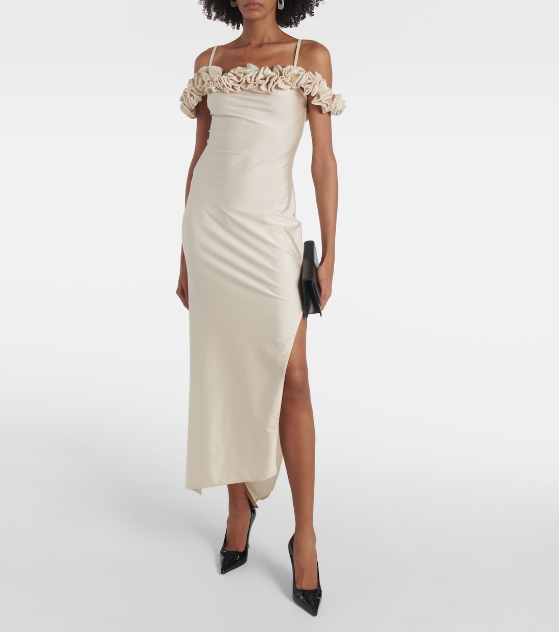 Floral-appliqué jersey gown | Coperni