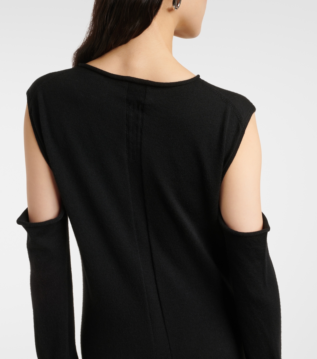 Vestido largo drapeado de lana | Rick Owens