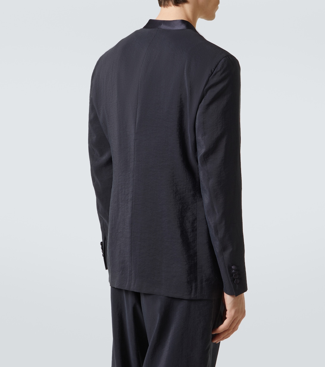 Double-breasted silk-blend blazer | Giorgio Armani