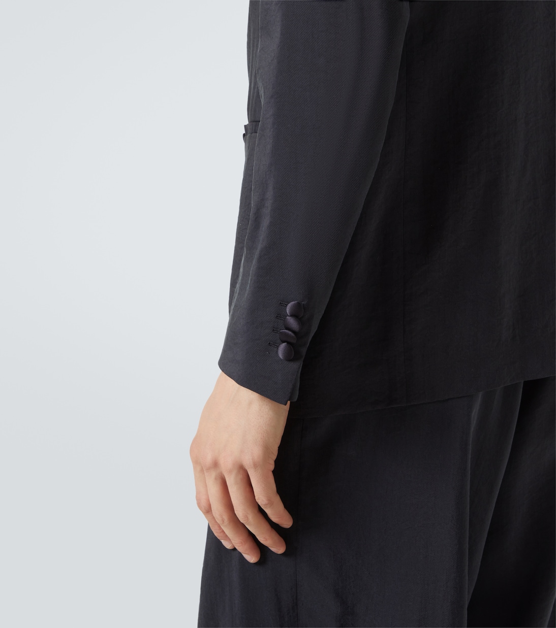Double-breasted silk-blend blazer | Giorgio Armani