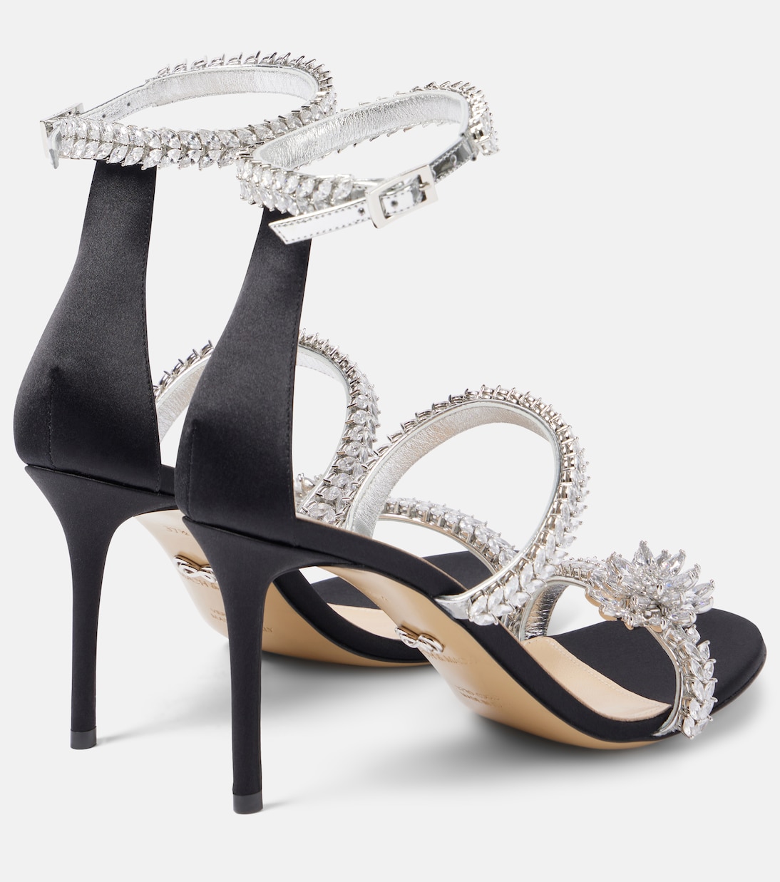 Sandalen Crystal Flower aus Satin | Mach & Mach