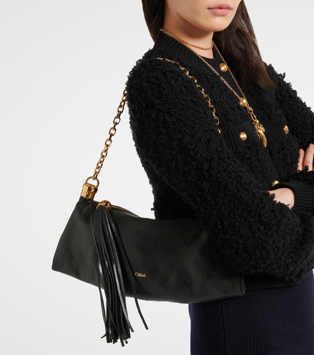 Borsa a spalla Foulard Small in pelle | Chloé
