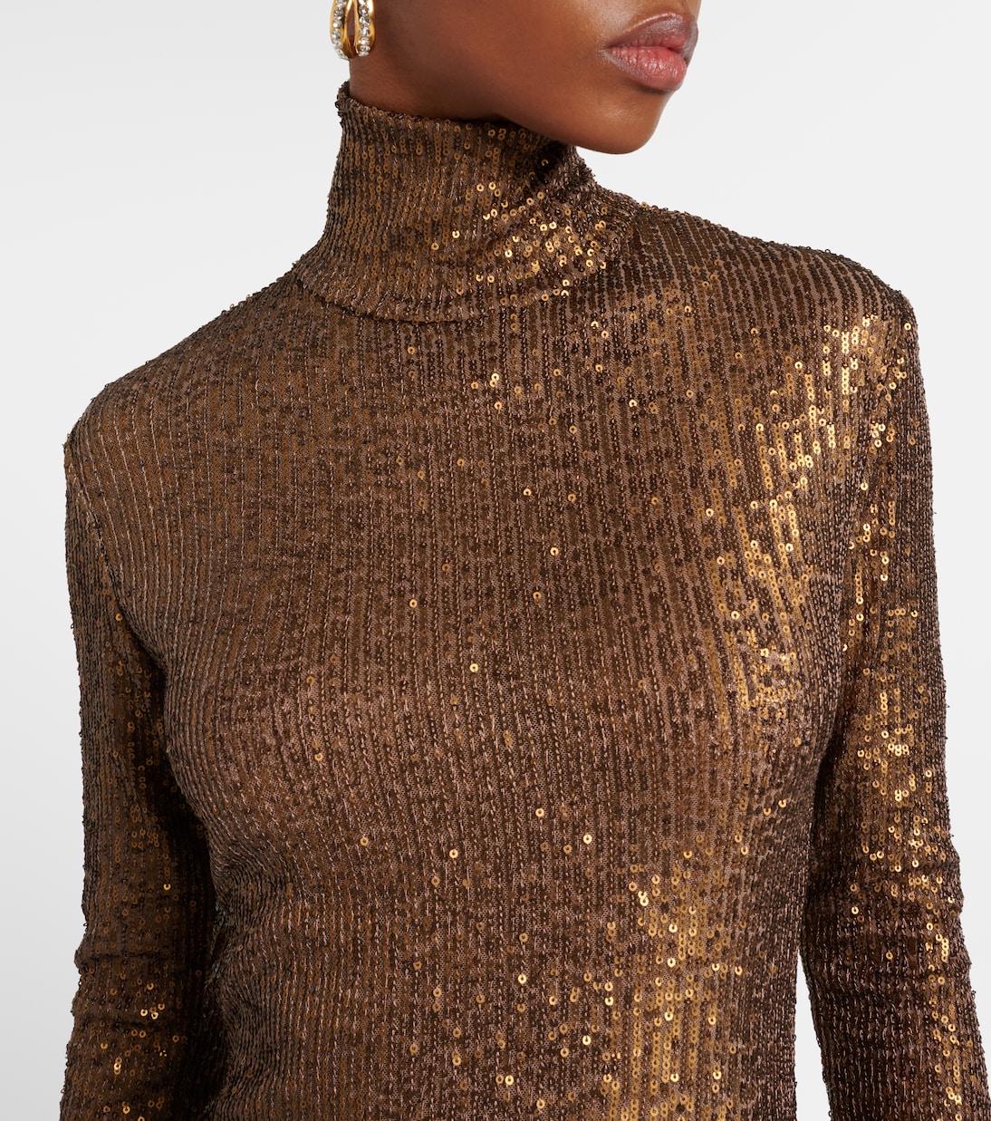 Sequined turtleneck top | Norma Kamali