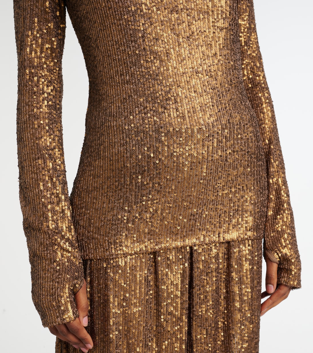 Sequined turtleneck top | Norma Kamali