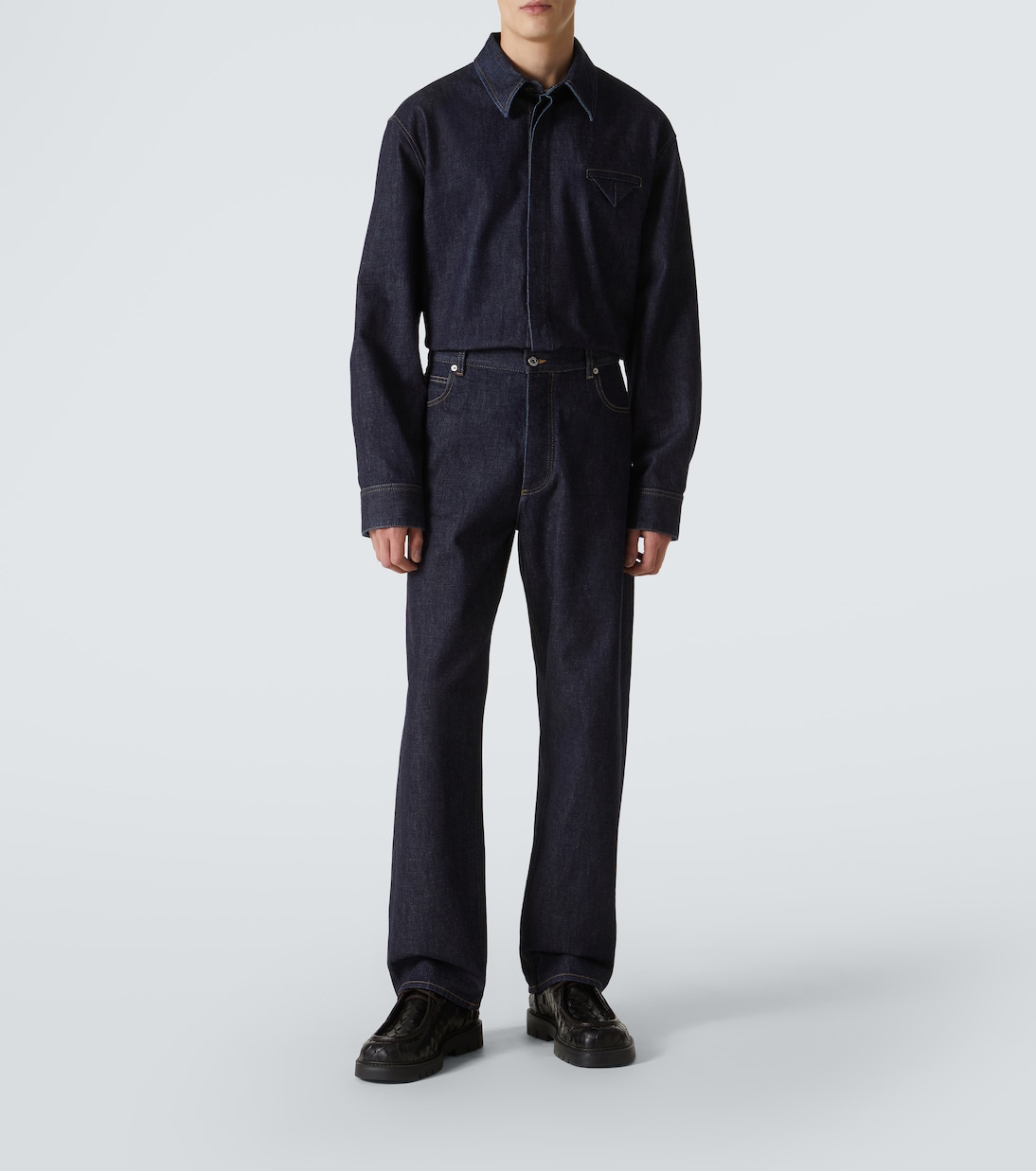 Jeans anchos de tiro medio | Bottega Veneta