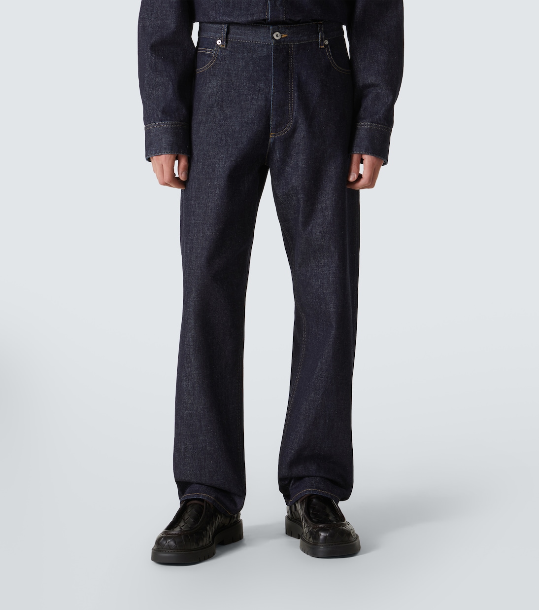 Jeans anchos de tiro medio | Bottega Veneta
