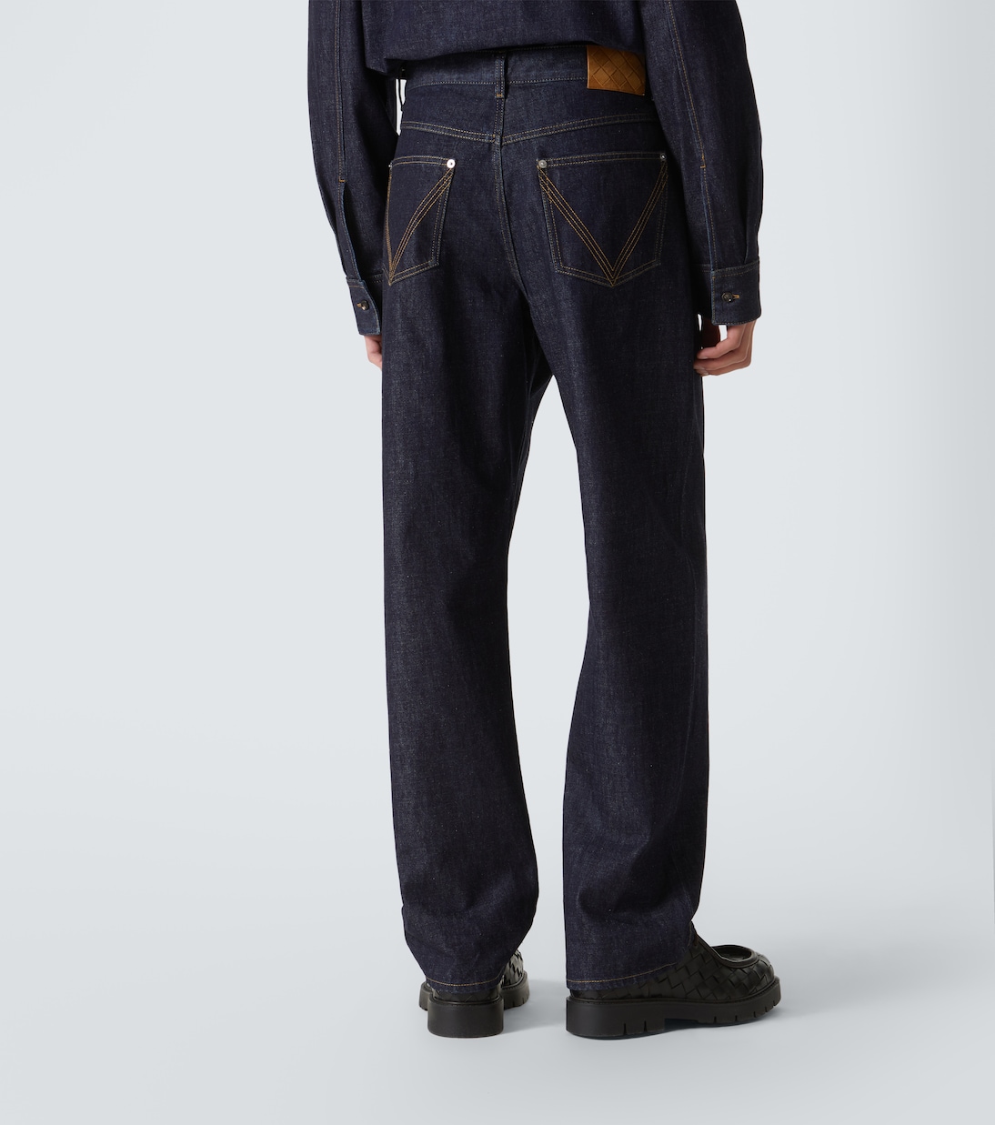 Jeans anchos de tiro medio | Bottega Veneta