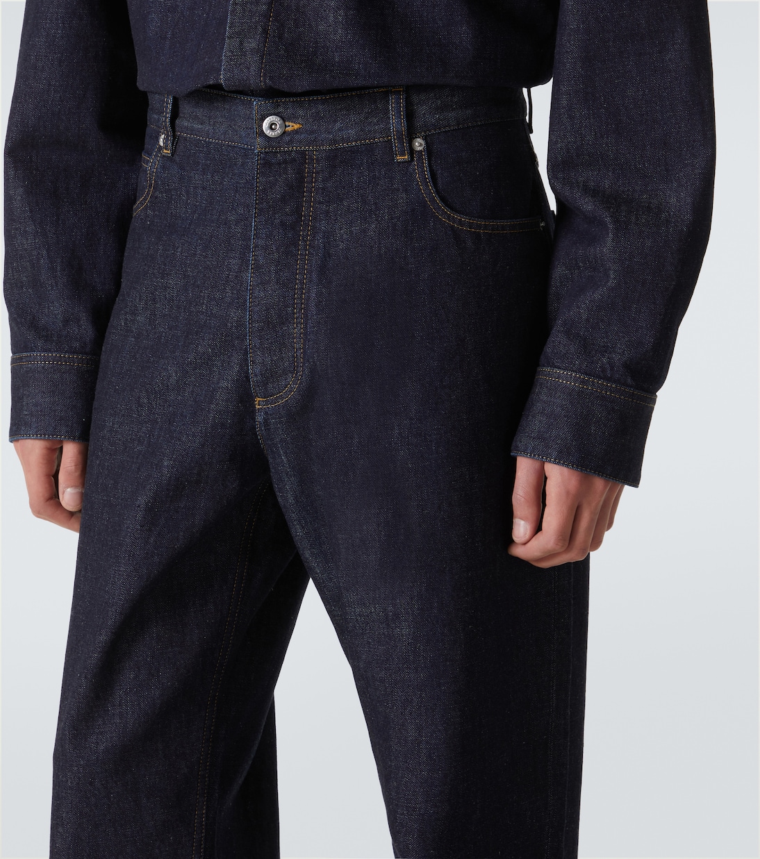 Jeans anchos de tiro medio | Bottega Veneta