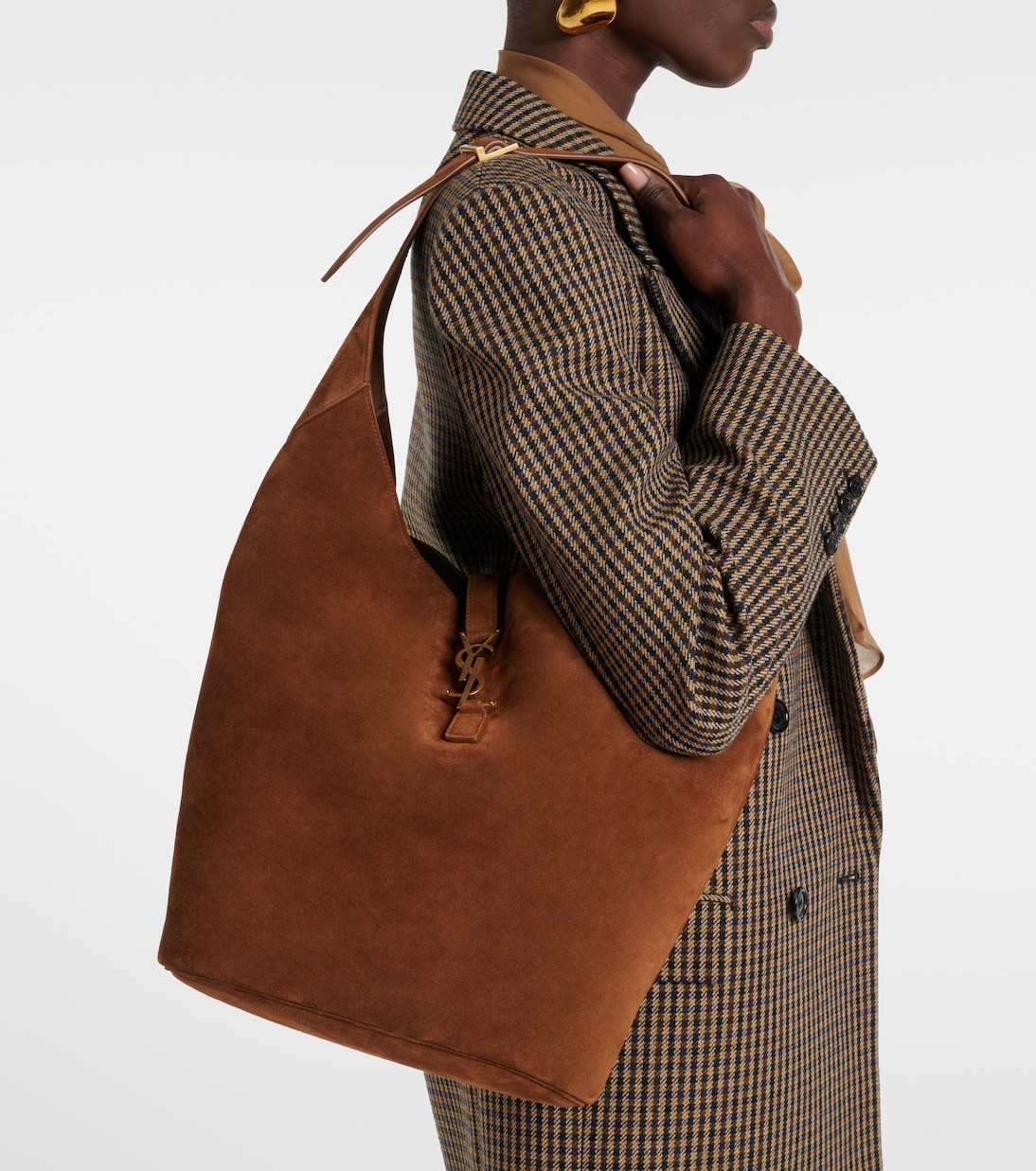 Sac seau Le 5 à 7 en daim | Saint Laurent