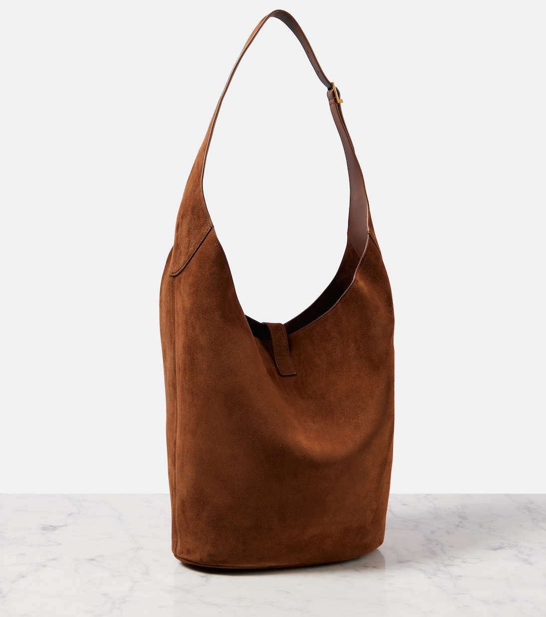 Sac seau Le 5 à 7 en daim | Saint Laurent