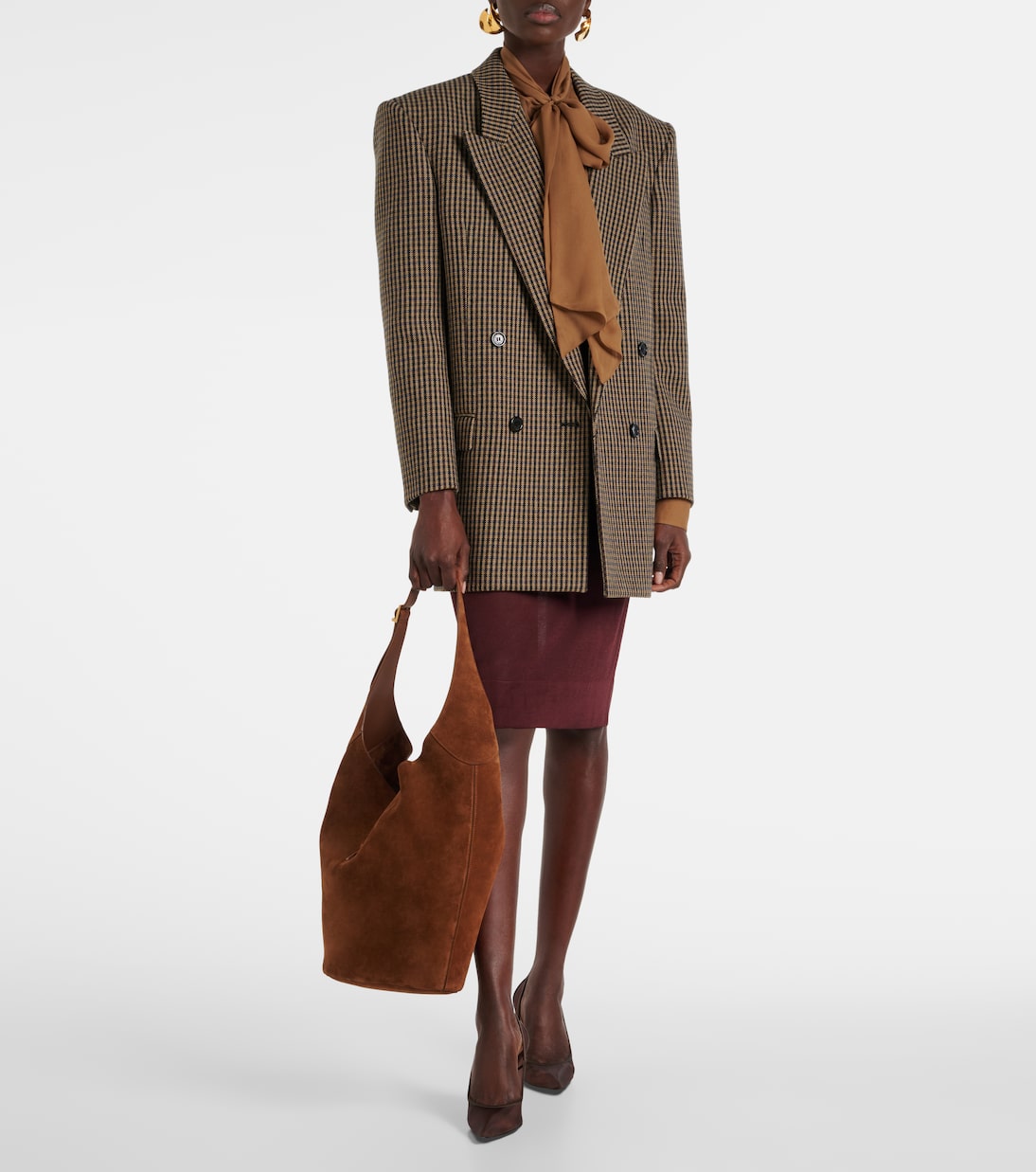 Sac seau Le 5 à 7 en daim | Saint Laurent