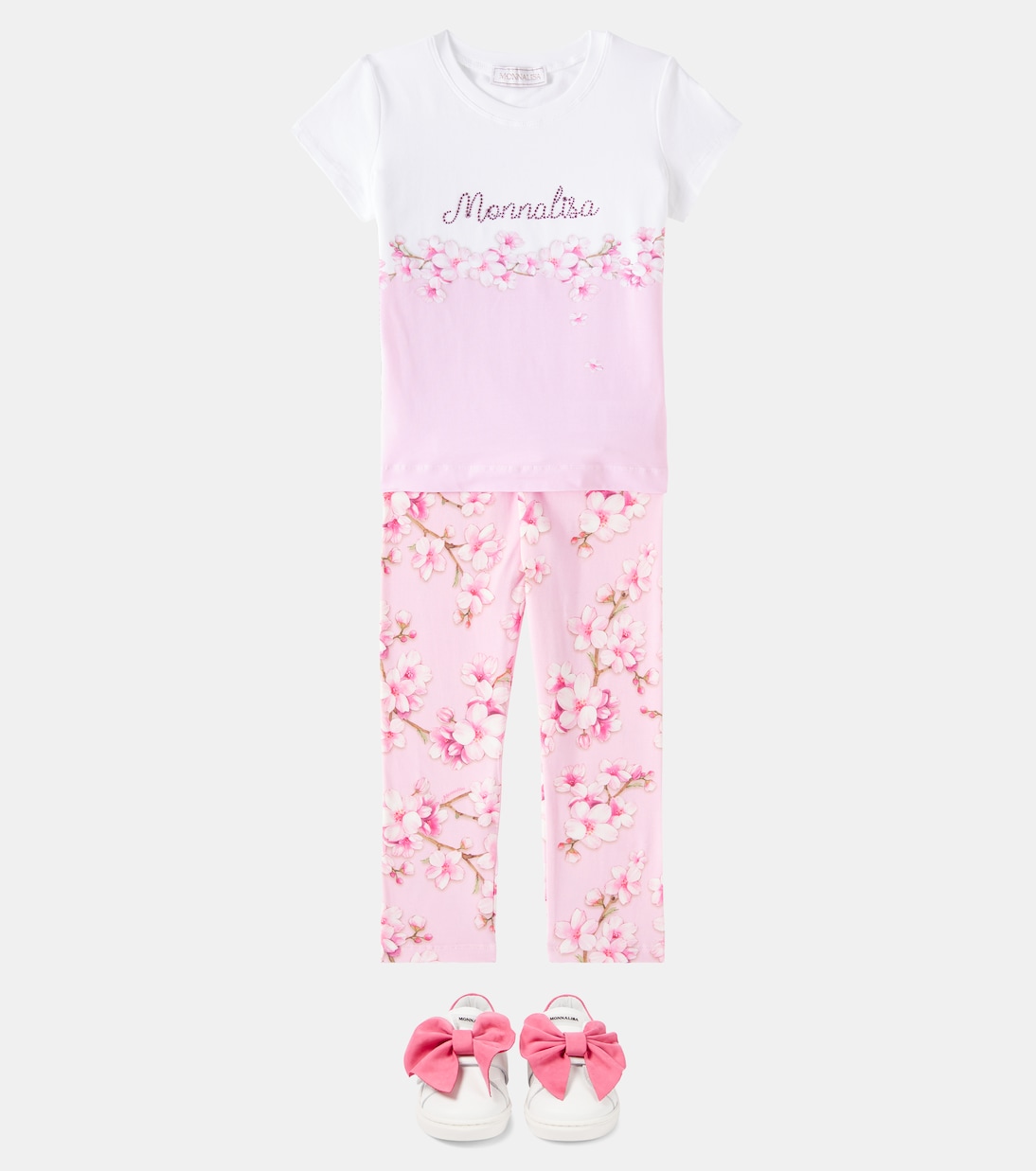 Camiseta en mezcla de algodón floral | Monnalisa