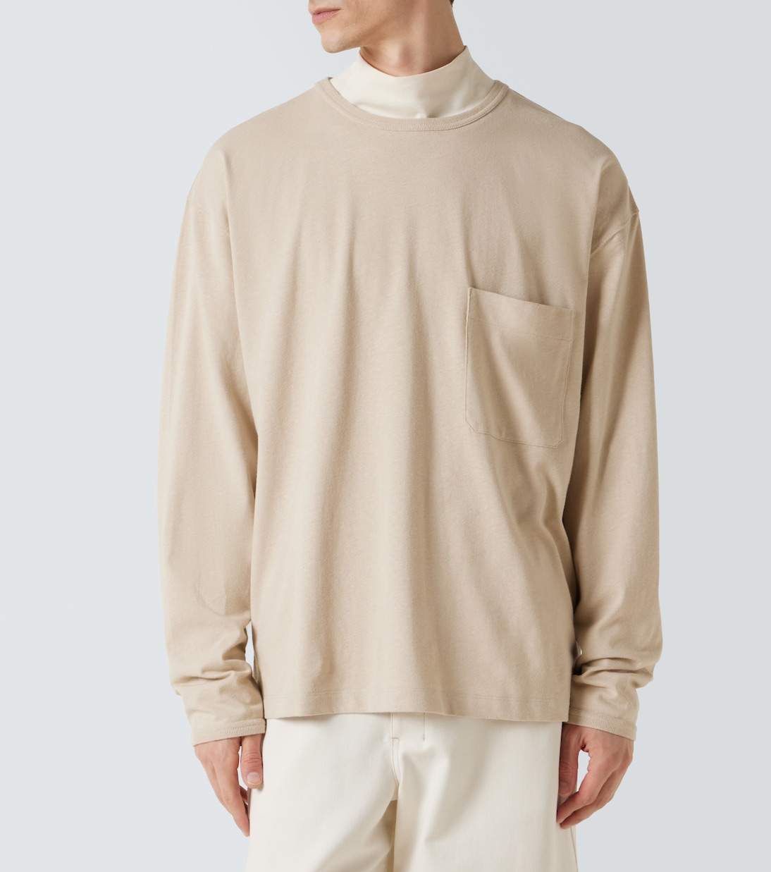 T-shirt in jersey di cotone e lino | Lemaire