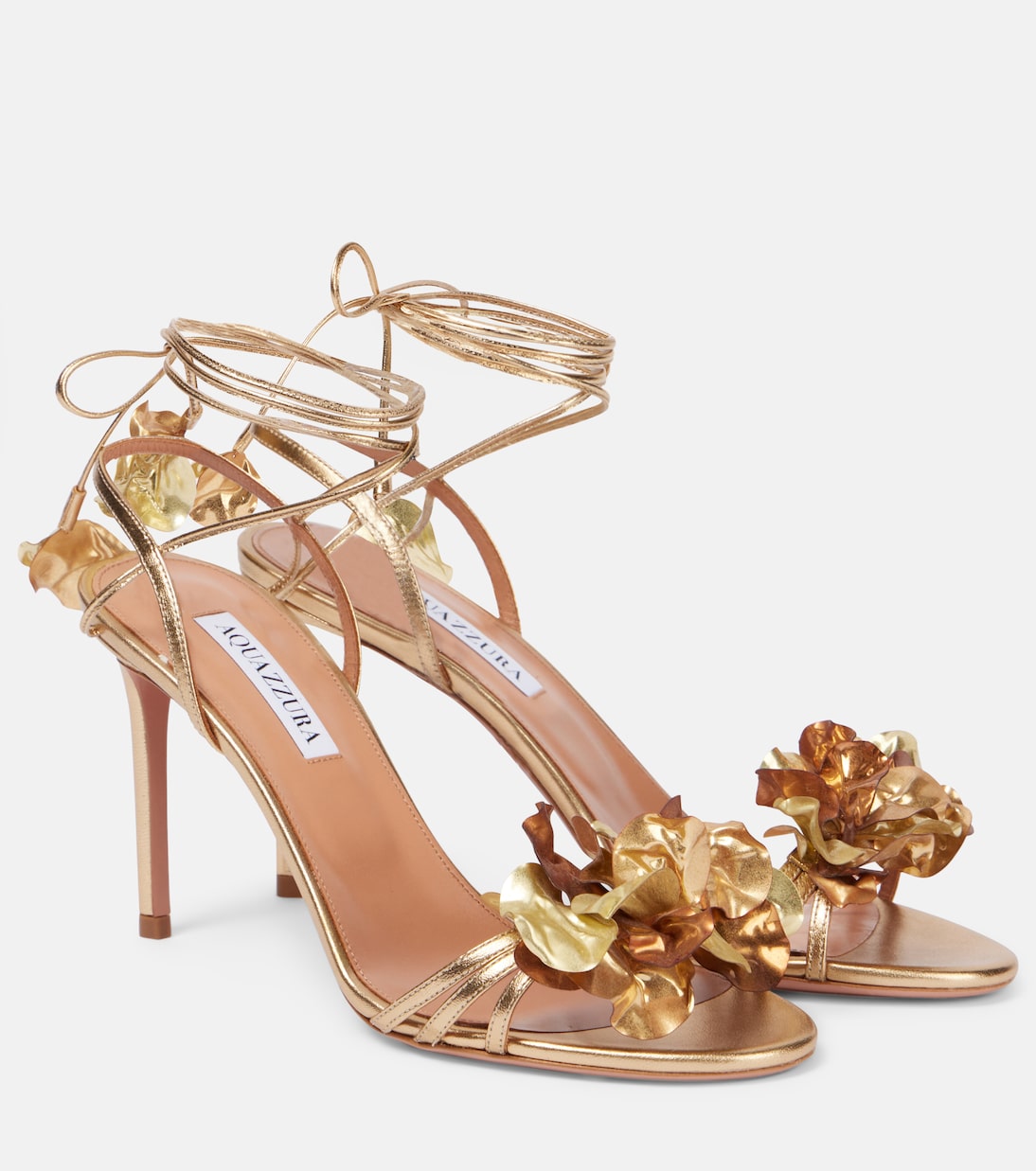 Summer Sun 85 metallic leather sandals  | Aquazzura