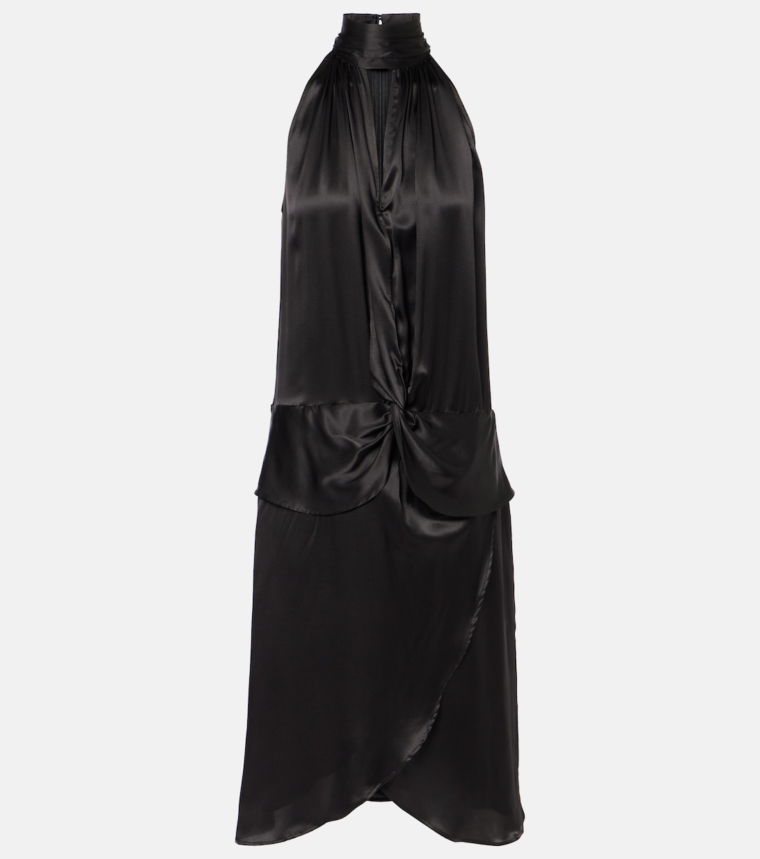 Vestido corto de satén con cuello halter | Nina Ricci