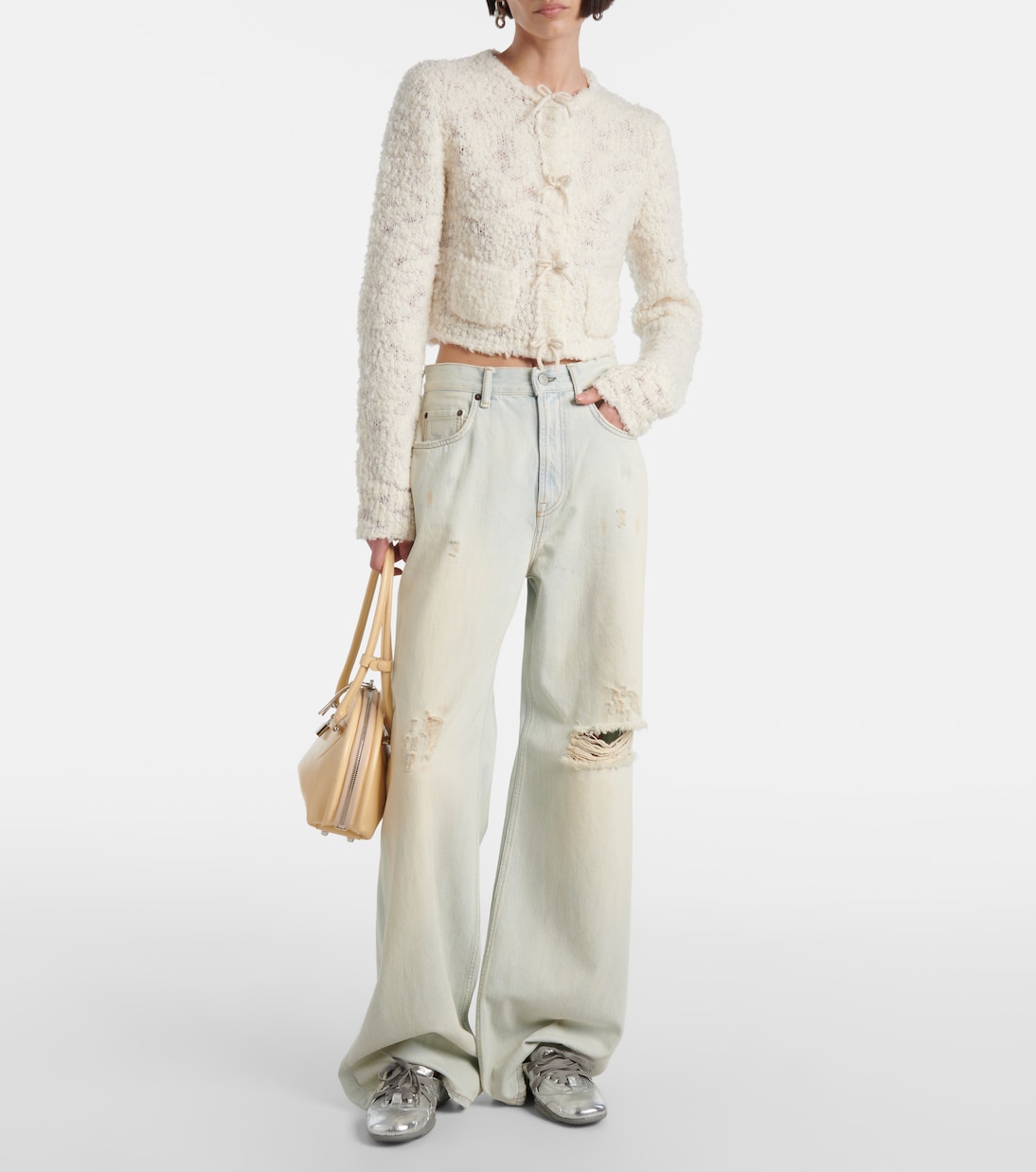 Cardigan cropped in misto lana | Acne Studios
