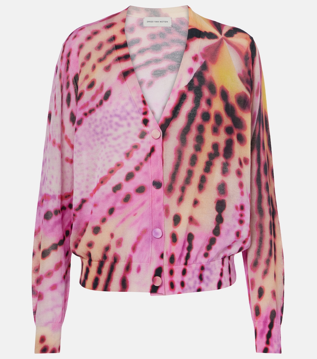 Cardigan in misto cotone con stampa | Dries Van Noten